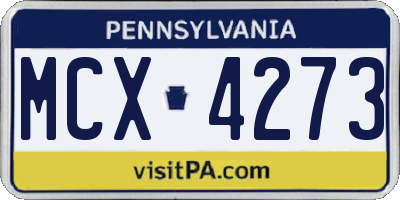 PA license plate MCX4273