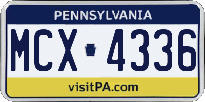 PA license plate MCX4336
