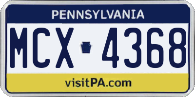 PA license plate MCX4368