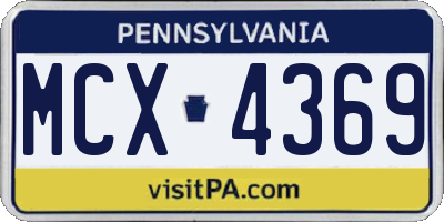 PA license plate MCX4369