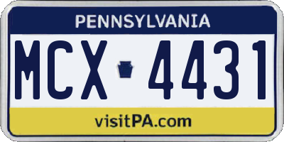PA license plate MCX4431