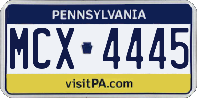 PA license plate MCX4445