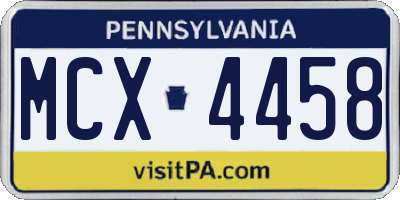 PA license plate MCX4458