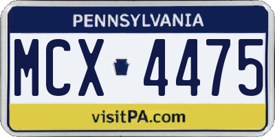 PA license plate MCX4475