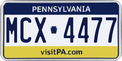 PA license plate MCX4477