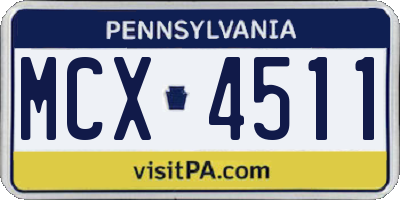 PA license plate MCX4511