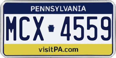 PA license plate MCX4559