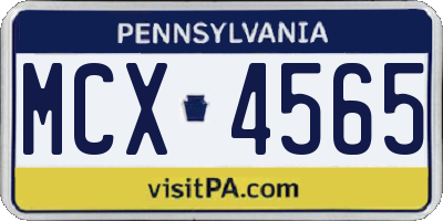 PA license plate MCX4565