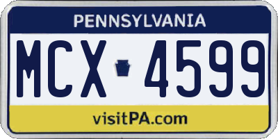 PA license plate MCX4599
