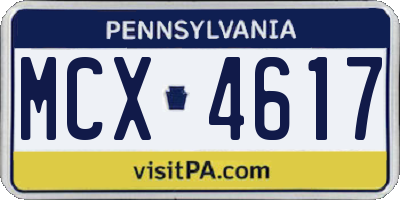 PA license plate MCX4617