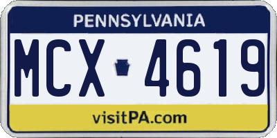 PA license plate MCX4619