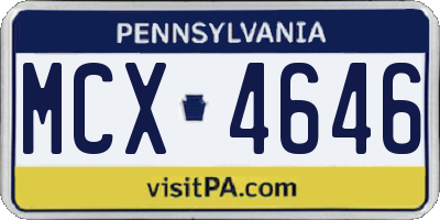 PA license plate MCX4646