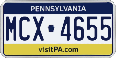 PA license plate MCX4655