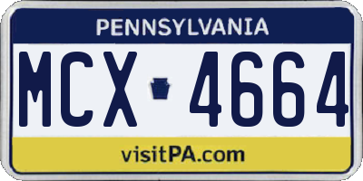 PA license plate MCX4664