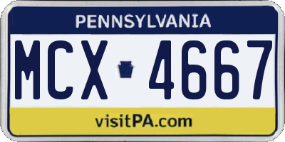 PA license plate MCX4667
