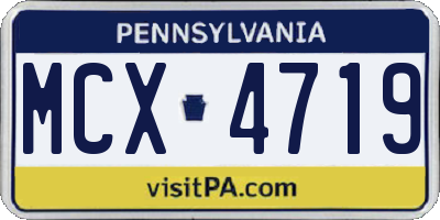 PA license plate MCX4719