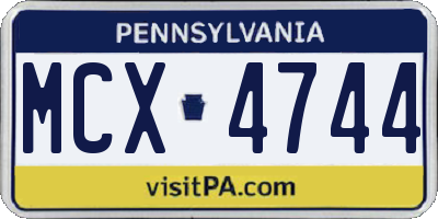 PA license plate MCX4744