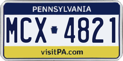 PA license plate MCX4821