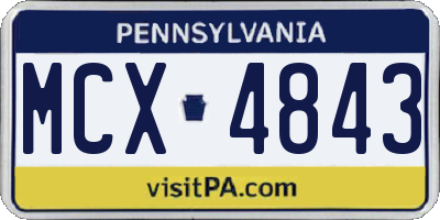 PA license plate MCX4843