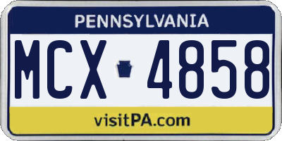 PA license plate MCX4858