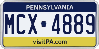 PA license plate MCX4889