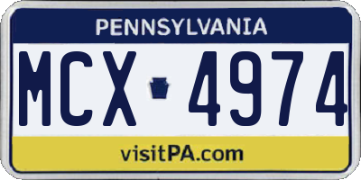 PA license plate MCX4974