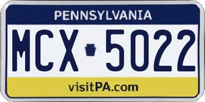 PA license plate MCX5022