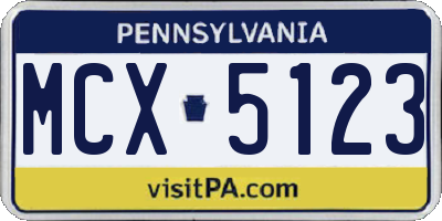 PA license plate MCX5123