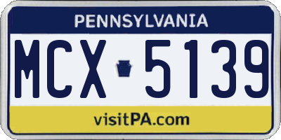 PA license plate MCX5139