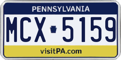 PA license plate MCX5159