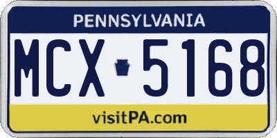 PA license plate MCX5168