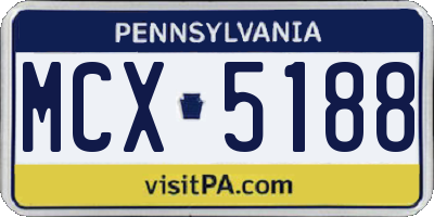 PA license plate MCX5188