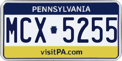 PA license plate MCX5255