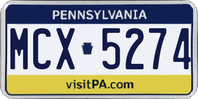 PA license plate MCX5274