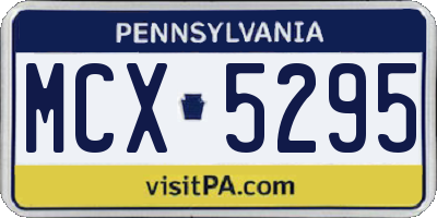 PA license plate MCX5295