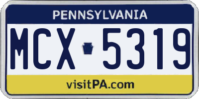 PA license plate MCX5319