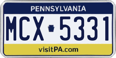 PA license plate MCX5331