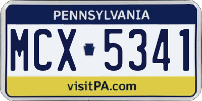 PA license plate MCX5341