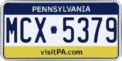 PA license plate MCX5379