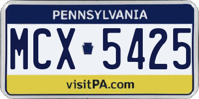 PA license plate MCX5425