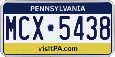 PA license plate MCX5438