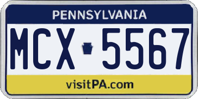 PA license plate MCX5567