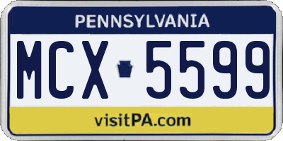 PA license plate MCX5599
