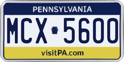 PA license plate MCX5600