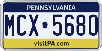 PA license plate MCX5680