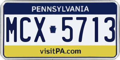 PA license plate MCX5713