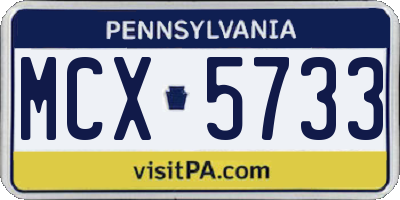 PA license plate MCX5733
