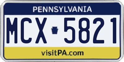 PA license plate MCX5821