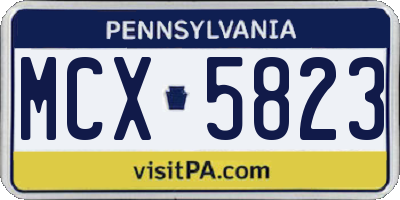 PA license plate MCX5823