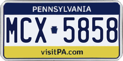 PA license plate MCX5858
